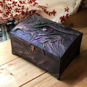 Purple Leather Dragon Jewelry Box